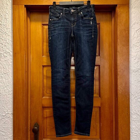 Silver Jeans Aiko High Skinny Blue Jeans Denim Size W26 L31 Medium Wash - Picture 1 of 9